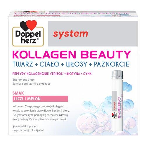 Miniaturka artykułu - Doppelherz system Kollagen Beauty płyn, 30 amp. x 25 ml