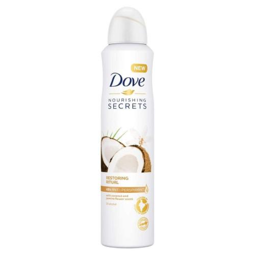 Miniaturka artykułu - Dove Restoring Ritual Antyperspirant w sprayu dla kobiet Coconut & Jasmine, 250 ml