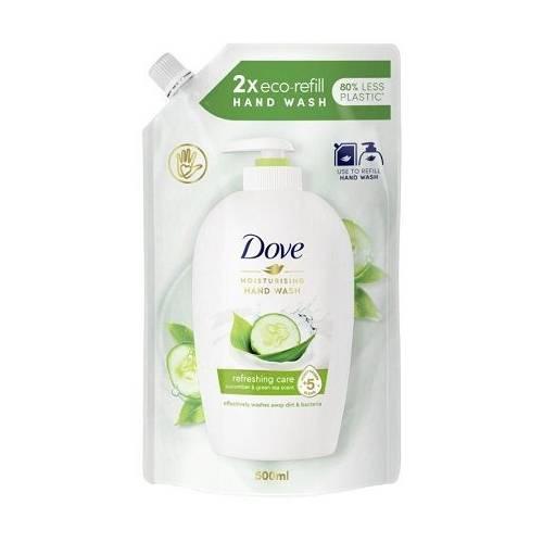 DOVE Refreshing Care Pielęgnujące mydło w płynie Og&oacute;rek i Zielona herbata, 500ml (zapas)