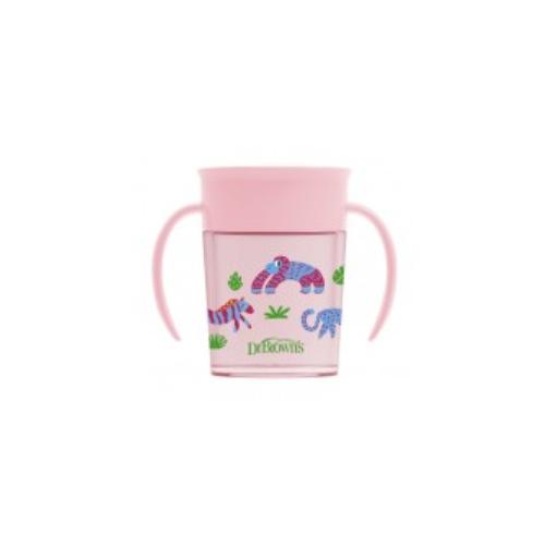 Miniaturka artykułu - Dr Brown's Kubek Niekapek 360&deg; 200ml 6m+ R&oacute;żowy