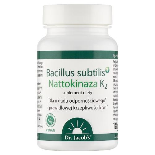 Miniaturka artykułu - Dr. Jacob's Bacillus subtilis+ Nattokinaza K2, 60 kaps.