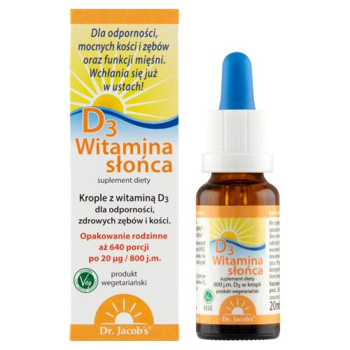 Miniaturka artykułu - Dr. Jacob's Witamina D3, 20 ml