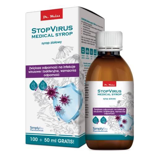 Miniaturka artykułu - Dr. Weiss StopVirus Medical Syrop ziołowy, 150 ml