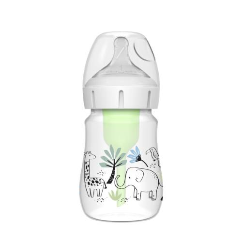 Miniaturka artykułu - Dr Brown's Butelka antykolkowa Options+ 0m+ szeroka szyjka Dżungla 150ml