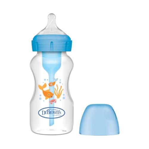 Miniaturka artykułu - Dr Brown's Butelka antykolkowa Options+ szeroka szyjka 0m+ Morski 270ml
