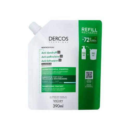 Miniaturka artykułu - Vichy Dercos Szampon przeciwłupieżowy w opakowaniu uzupełniającym, 390 ml 