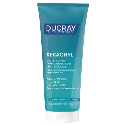 Miniaturka artykułu - DUCRAY KERACNYL Żel pieniący do twarzy i ciała, 200ml