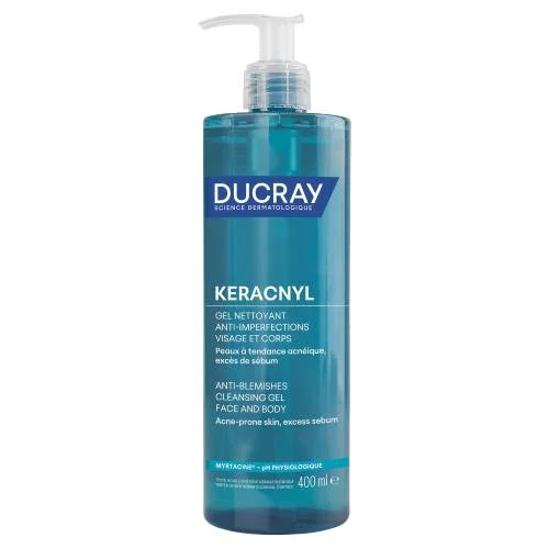 Miniaturka artykułu - DUCRAY KERACNYL Żel pieniący do twarzy i ciała, 400ml