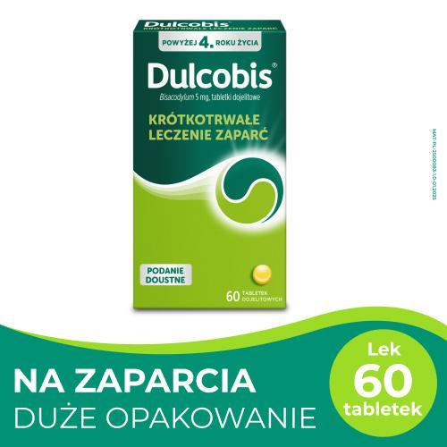 Miniaturka artykułu - Dulcobis 5mg, 60 tabletek - kr&oacute;tkotrwałe leczenie zaparć BRAK OPAKOWANIA