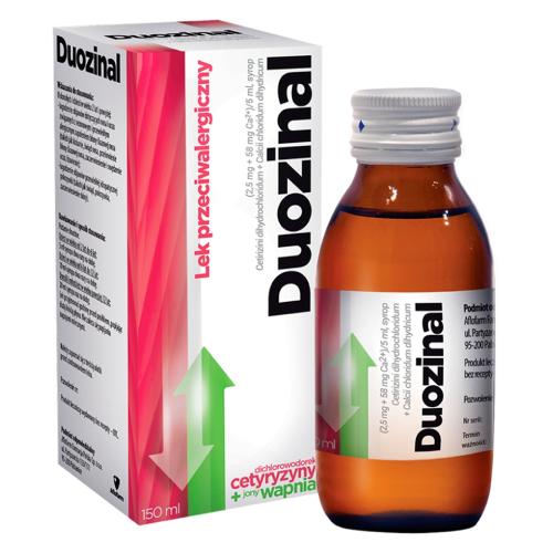 Miniaturka artykułu - Duozinal syrop na alergię dla dzieci wzbogacony w wapno - 150 ml