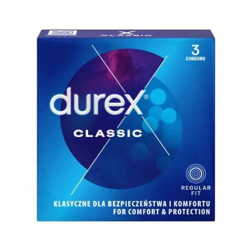 Miniaturka artykułu - DUREX CLASSIC Prezerwatywy, 3 sztuki USZKODZONE TEKTUROWE OPAKOWANIE