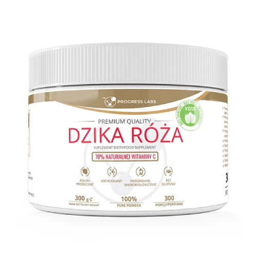 Miniaturka artykułu - Progress Labs Dzika R&oacute;ża 70% Naturalnej Witaminy C, 300 g