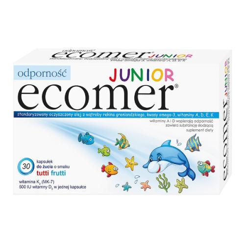 Miniaturka artykułu - Ecomer Odporność Junior - 30 kapsułek do żucia KROTEX 