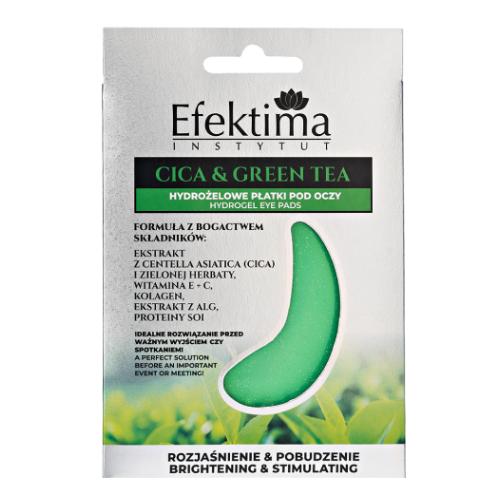 Miniaturka artykułu - EFEKTIMA Hydrożelowe płatki pod oczy Cica & Green Tea, 2 szt.