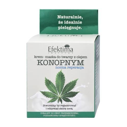Miniaturka artykułu - EFEKTIMA Krem-maska do twarzy z olejem konopnym, 50ml