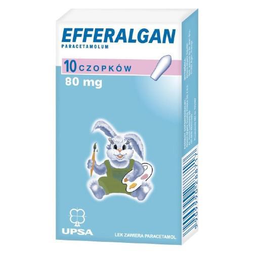 Miniaturka artykułu - Efferalgan - 10 czopk&oacute;w 80mg USZKODZONE OPAKOWANIE TEKTUROWE