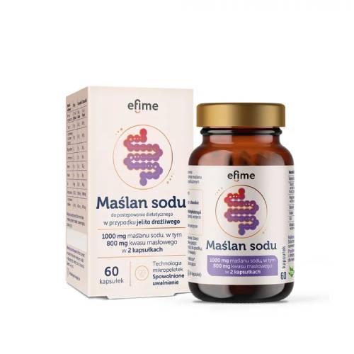 Miniaturka artykułu - EkaMedica Efime Maślan Sodu 1000 mg, 60 kaps.
