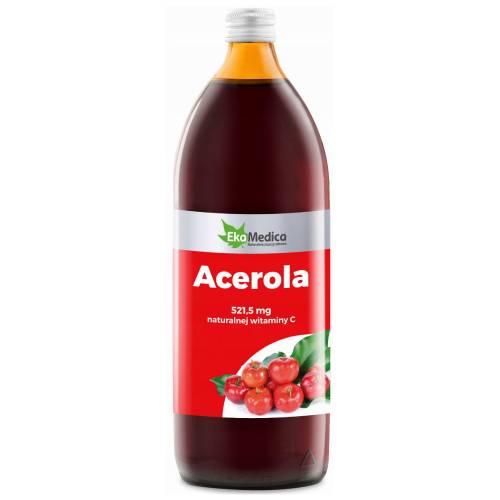 Miniaturka artykułu - EkaMedica Acerola sok 100%, 500 ml 