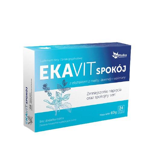 Miniaturka artykułu - EkaMedica Ekavit Spok&oacute;j z ekstraktem z melisy, lawendy i waleriany 24 pastylki do ssania