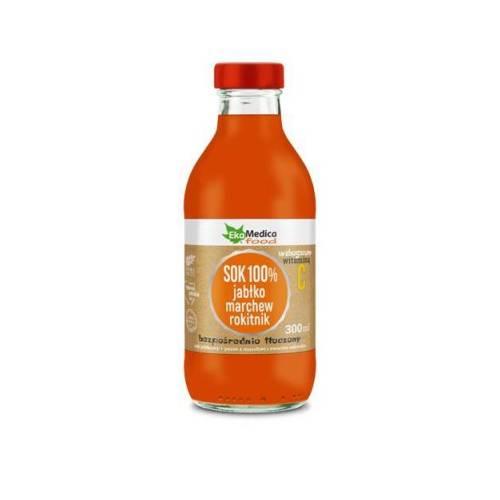 Miniaturka artykułu - Ekamedica jabłko, marchew, rokitnik sok, 300ml