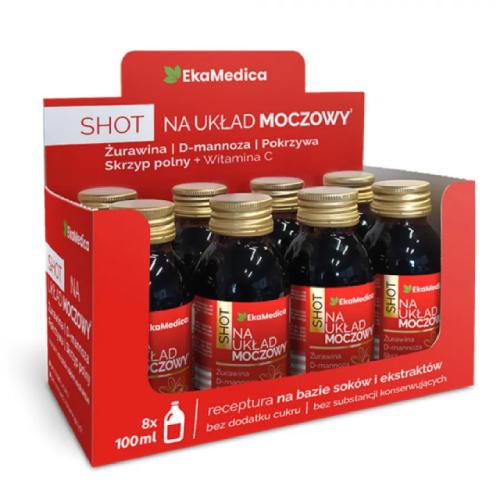 Miniaturka artykułu - EkaMedica Shot Na Układ Moczowy, 8 x 100 ml