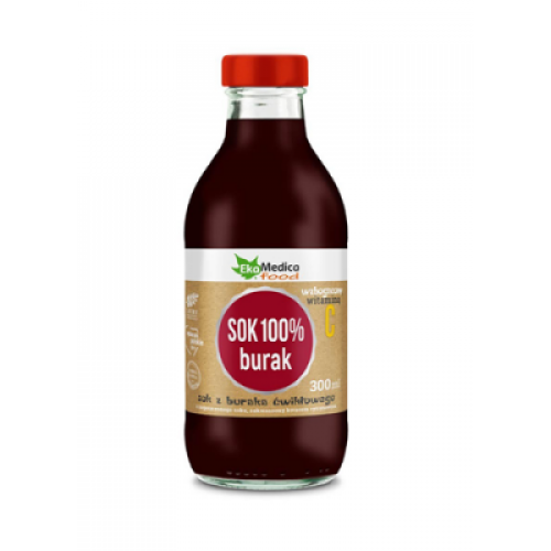 Miniaturka artykułu - EkaMedica Sok 100% Burak, 300 ml USZKODZONA ETYKIETA