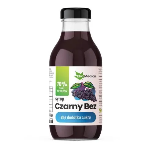 Miniaturka artykułu - EkaMedica Syrop Czarny Bez 70% soku z owoc&oacute;w, 300ml KR&Oacute;TKA DATA 22.11.2026