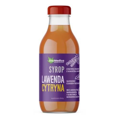 Miniaturka artykułu - EkaMedica Syrop lawendowy z sokiem cytrynowym, 300ml 