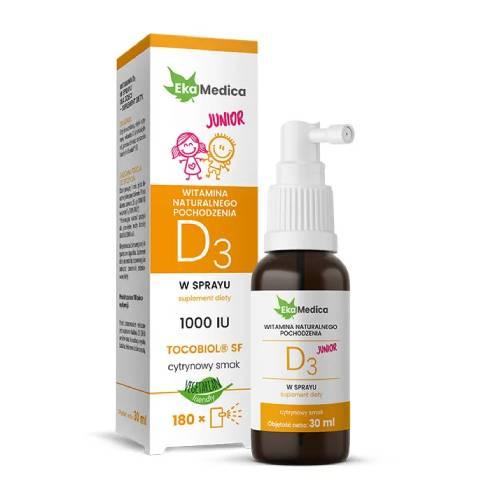 Miniaturka artykułu - EkaMedica Witamina D3 Junior spray, 30 ml