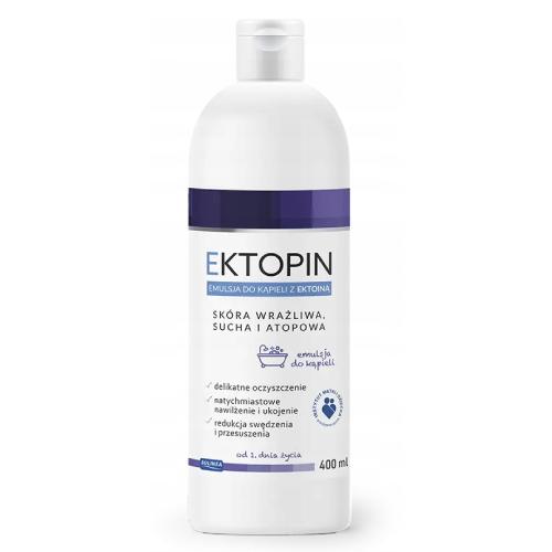 Miniaturka artykułu - Ektopin Emulsja do kąpieli z ektoiną do sk&oacute;ry wrażliwej, suchej i atopowej, 400 ml