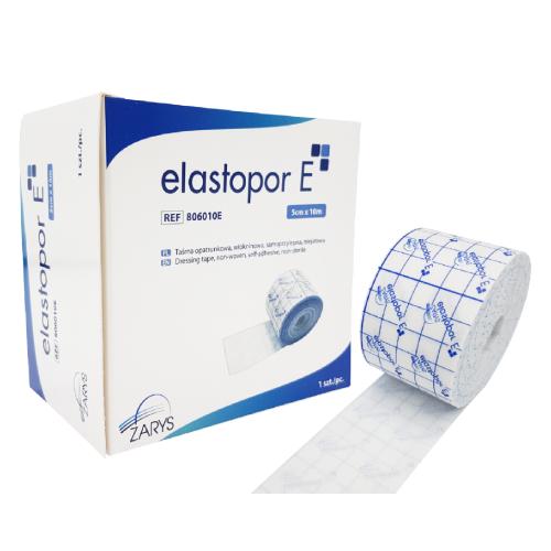 Miniaturka artykułu - ELASTOPOR E Taśma opatrunkowa wł&oacute;kninowa samoprzylepna 5cm x 10m, 1szt.