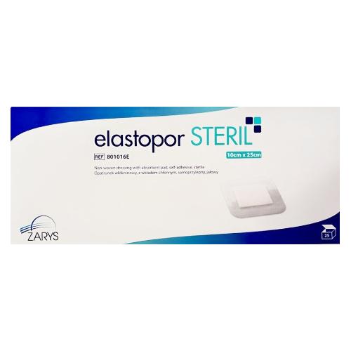 Miniaturka artykułu - ELASTOPOR STERIL Opatrunek jałowy włókninowy samoprzylepny z wkładem chłonnym 10x25cm, 25 szt.