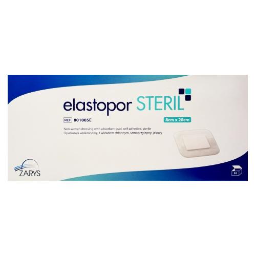 Miniaturka artykułu - ELASTOPOR STERIL Opatrunek jałowy włókninowy samoprzylepny z wkładem chłonnym 8x20cm, 30 szt.