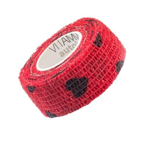 Miniaturka artykułu - VITAMMY Autoband Elastyczny bandaż kohezyjny 2,5cm x 450cm Serduszka czarne