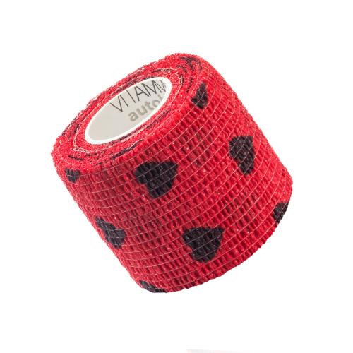 Miniaturka artykułu - VITAMMY Autoband Elastyczny bandaż kohezyjny 5cm x 450cm Serduszka czarne