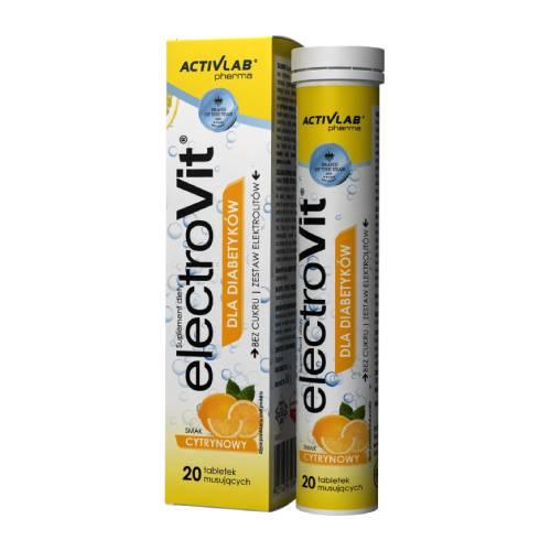 Miniaturka artykułu - Activlab Pharma ElectroVit dla diabetyk&oacute;w smak cytrynowy, 20 tabl. musujących