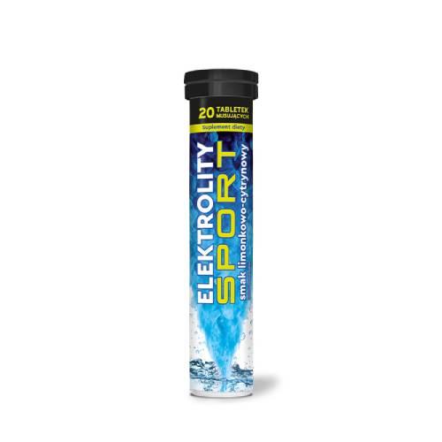 Miniaturka artykułu - Elektrolity Sport o smaku limonkowo cytrynowym, 20 tabl. mus.