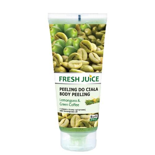 Miniaturka artykułu - FRESH JUICE Peeling do ciała Trawa Cytrynowa i Zielona Kawa, 200ml