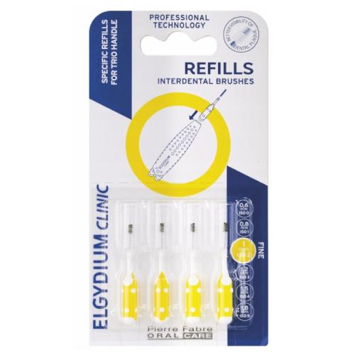 Miniaturka artykułu - Elgydium Clinic Refills Wkłady wymienne do szczoteczek międzyzębowych ż&oacute;łte, 4 szt.