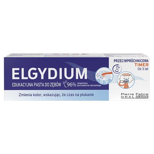 Miniaturka artykułu - ELGYDIUM Timer Edukacyjna pasta do zęb&oacute;w przeciwpr&oacute;chnicowa owoce leśne, 50 ml