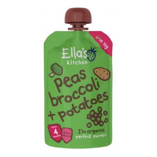 Miniaturka artykułu - Ella's Kitchen BIO Groszek, brokuły i ziemniaki, 120 g