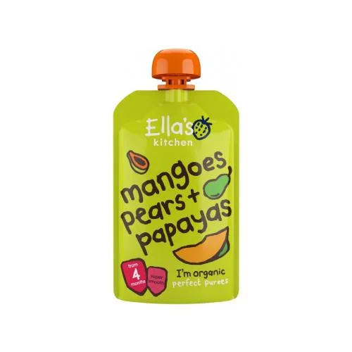 Miniaturka artykułu - Ella's Kitchen BIO Mango, gruszka i papaja, 120g KR&Oacute;TKA DATA 30.11.2026