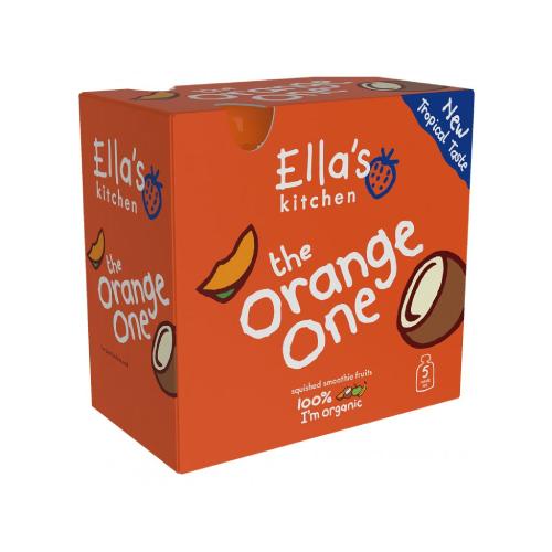 Miniaturka artykułu - Ella's Kitchen BIO ORANGE BIO Puree owocowe z mango, 5x90g