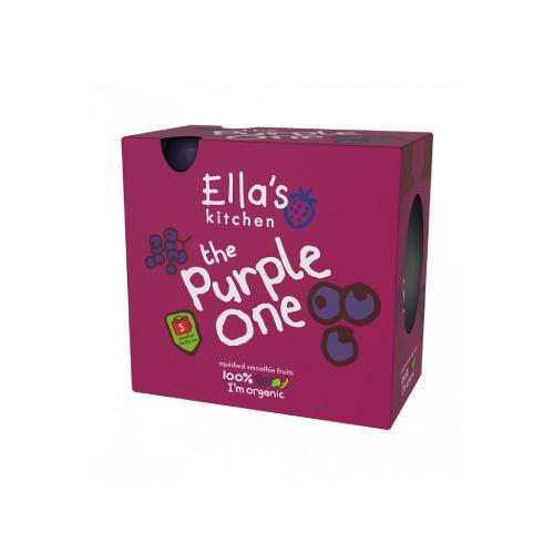 Miniaturka artykułu - Ella's Kitchen BIO PURPLE ONE Puree owocowe z czarną porzeczką, 5x90g KR&Oacute;TKA DATA 31.10.2026