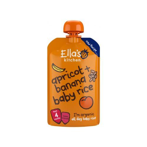 Miniaturka artykułu - Ella's Kitchen BIO Ryż dla dzieci, banan i morela, 120g KR&Oacute;TKA DATA 31.10.2026
