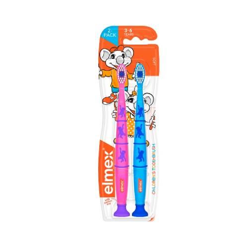 Miniaturka artykułu - ELMEX Szczoteczka do zęb&oacute;w dla dzieci 3-6 lat Soft mix kolor&oacute;w, 2 sztuki 
