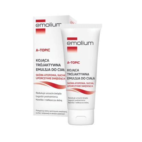 Miniaturka artykułu - Emolium A-topic Kojąca Tr&oacute;jaktywna Emulsja do ciała, 200 ml