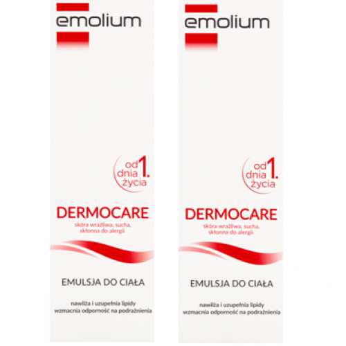 Miniaturka artykułu - Emolium Dermocare Emulsja do ciała, 2 x 400 ml