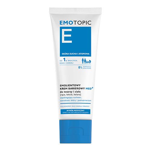 Miniaturka artykułu - EMOTOPIC Emolientowy krem barierowy Med+ do twarzy i ciała, 75ml