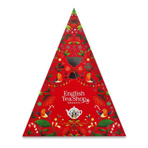 Miniaturka artykułu - English Tea Shop Advent Calendar (Red) Kalendarz adwentowy 25 piramidek z ekologicznymi herbatami